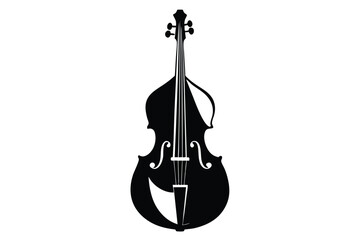 Fototapeta premium cello silhouette line art vector illustration with a white background