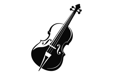 Fototapeta premium cello silhouette line art vector illustration with a white background
