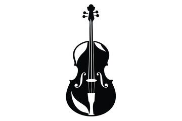 Fototapeta premium cello silhouette line art vector illustration with a white background