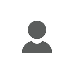 Simple black silhouette of a person with a circular head and shoulders