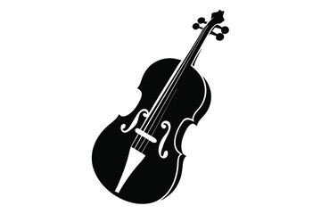Fototapeta premium cello silhouette line art vector illustration with a white background