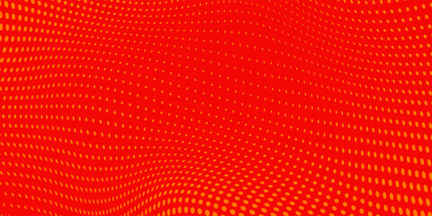 Dots halftone orange color pattern gradient texture with technology digital background. Dots pop art comics with summer background.