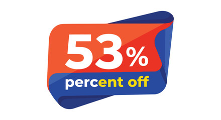 Captivating fifty-three percent discount badge showcasing a prime opportunity for shoppers to seize significant savings. This vivid promotional