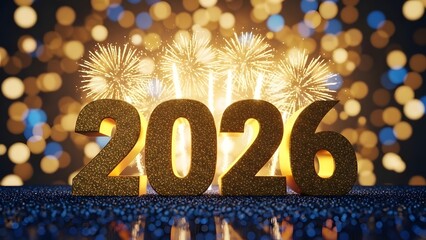 New year's eve celebration 2026 with sparkling fireworks