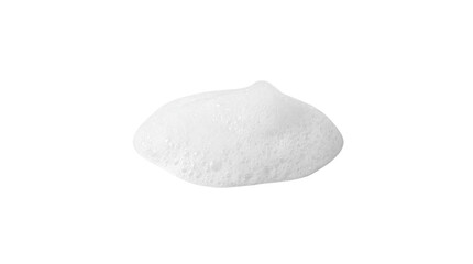 Small dollop of white creamy facial cleanser foam isolated on transparent background
