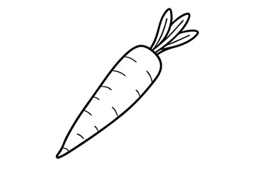 Obraz premium carrot silhouette line art vector illustration with a white background