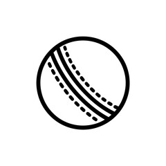 Simple black and white illustration of a baseball graphic with stitching details on a plain white background