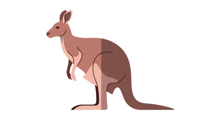 Fototapeta premium Stylized kangaroo illustration depicting Australian wildlife with clean lines and earthy tones graphic