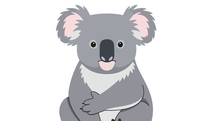 Playful Cartoon Koala with Tongue Sticking Out Adorable Mammal Character Design Simple Illustration