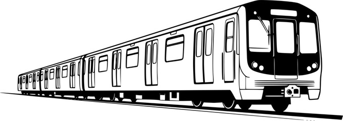 Subway train vector illustration on white background
