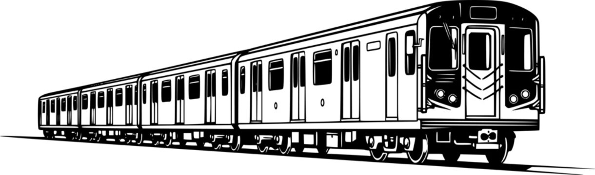 Subway train vector illustration on white background
