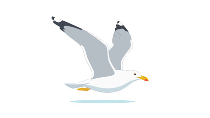 Graceful marine bird soaring with outstretched wings in a calm skies digital illustration a peaceful depiction of avian freedom and coastal charm a