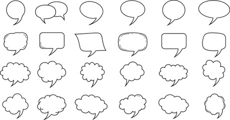 Blank Comic Speech Bubbles. Vector Set of Dialogue Shapes