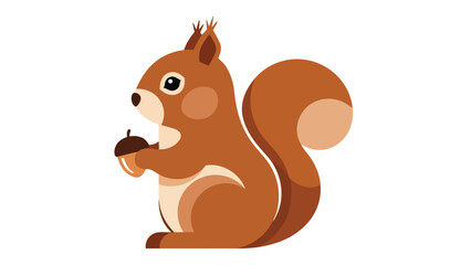 Animated brown squirrel character holding an acorn, exuding natural charm and forest energy