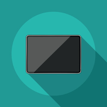 Modern Tablet Computer Device with Blank Black Screen.