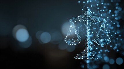 Artificial Intelligence Law Theme With Abstract Representation of a Brain and Circuits Demonstrating Legal Concepts and Technology Connections