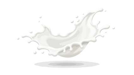 Captivating dynamic white liquid splash illustration depicting fluid motion purity and freshness perfect for beverage and dairy product promotion