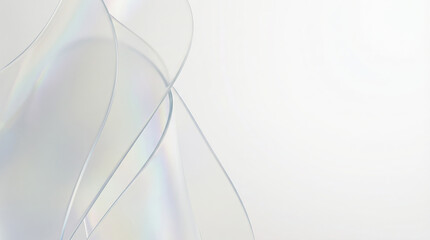 Minimalist Abstract Iridescent Glass Waves for Futuristic Technology and AI Background