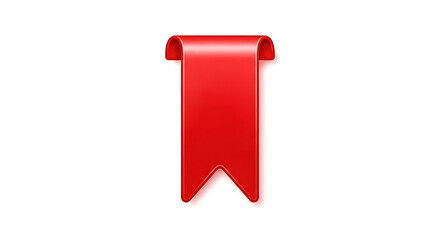 A red ribbon icon on a white background