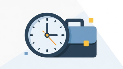 Professional briefcase and clock for business and time management