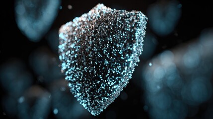 Abstract Digital Shield Representing Cyber Security Law Concepts With a Textured Background and Glowing Elements From a Virtual Environment