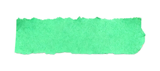 Watercolored green torned paper piece as paper note or other purpose