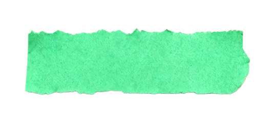 Watercolored green torned paper piece as paper note or other purpose