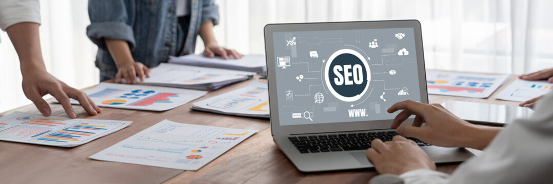 SEO search engine optimization for brisk e-commerce and online retail business showing on computer screen