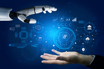 A futuristic command interface for an advanced AI system. This AI is used for high level business and financial data analysis. Motif