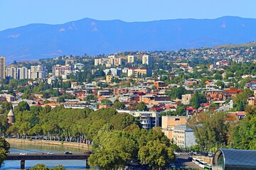 Tbilisi architecture, city panorama, central districts of the city