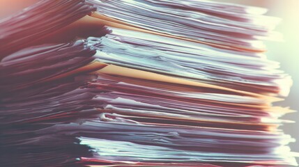 Legal Paperwork Forms Layered Together on a Desk With Various Abstract Document Styles and Colors in an Office Setting