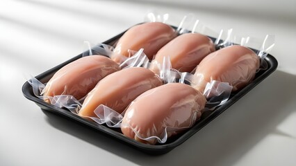 Raw Chicken Breast Vacuum Sealed for Safe Food Storage