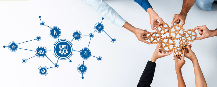 This image illustrates collaborative management strategies with hands working together to optimize workflows, showcasing innovation and team engagement for business development success. Amity