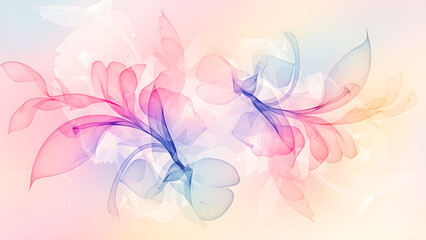 Obraz premium Dreamlike pastel gradients blending with abstract floral forms