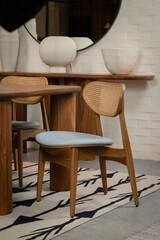 wooden table and chairs