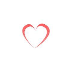 Abstract heart shape outline. Vector illustration. Red heart icon in flat style. Heart as a symbol of love.