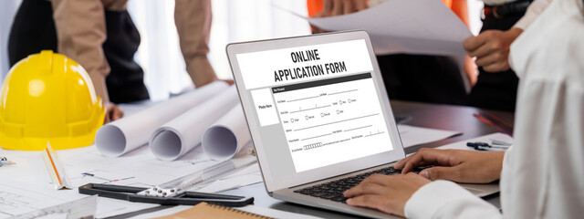 Online application form for brisk registration on the internet website