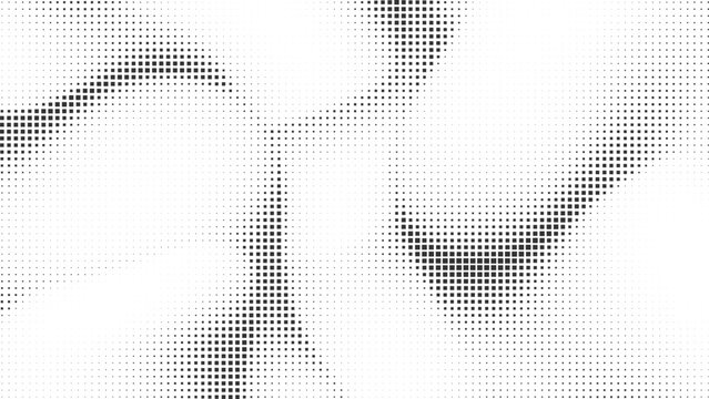Abstract halftone pattern with dynamic square grid creating a monochromatic digital background, Vector illustration