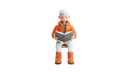 3D Character Reading a Book