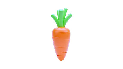 3D Render of a Stylized Carrot with Green Tops