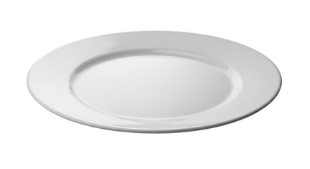 A white plate on a transparent background, showcasing its clean design and simplicity