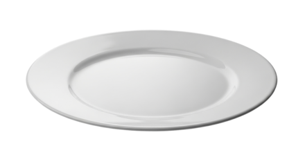 A white plate on a transparent background, showcasing its clean design and simplicity