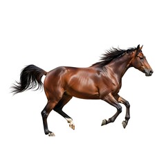 Obraz premium Brown Horse Running Isolated on White Background
