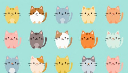 Obraz premium Celebrating children's day with adorable cat patterns bright background fun content type whimsical environment playful viewpoint joyful concept