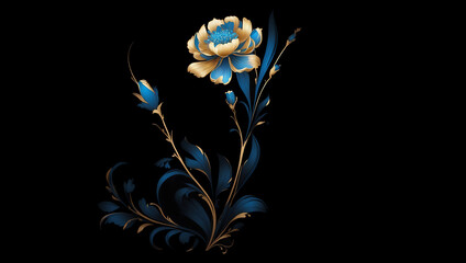 怪しげな青い花　AI生成素材