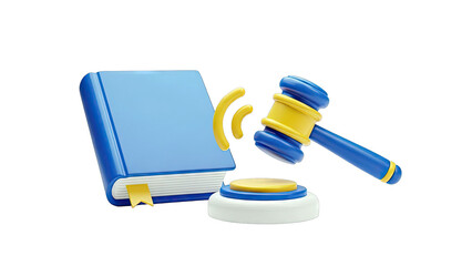 3D Illustration of Gavel and Law Book
