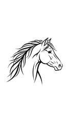 Horse Head Illustration Isolated on White Background