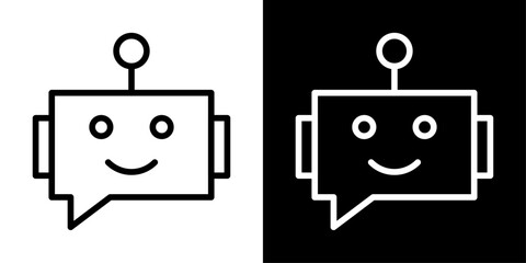 Chatbot icon representing automated communication, artificial intelligence, virtual assistants, customer support, and smart messaging.