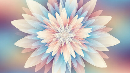Radiation-style abstract shape transformed into flower petals (symbolic, soft).