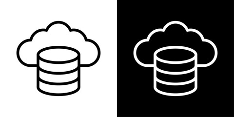 Cloud server icon representing virtual servers, cloud infrastructure, scalable computing, data hosting, and network connectivity.